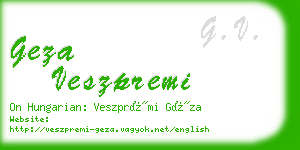 geza veszpremi business card